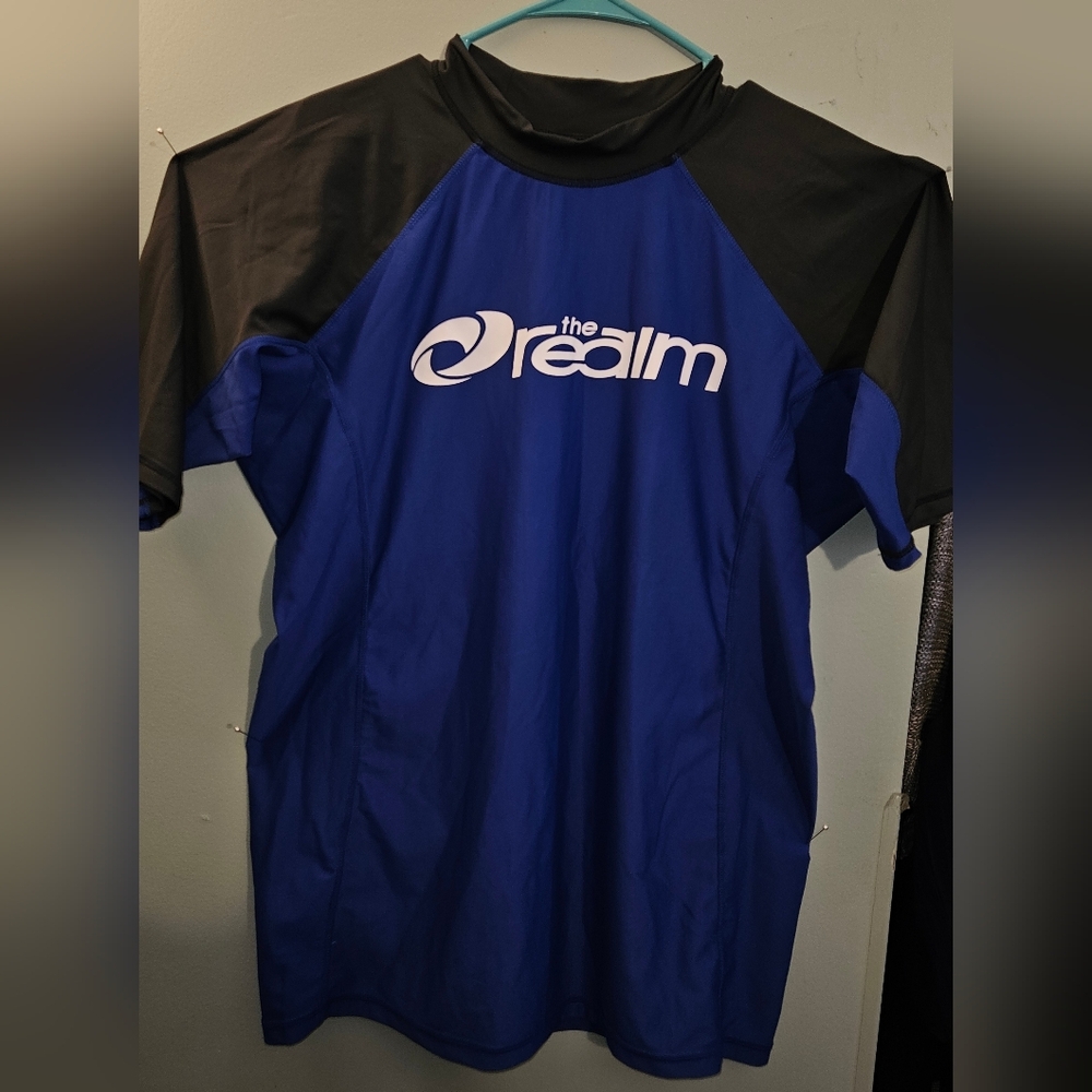 Women's Blue and Black Swim Top